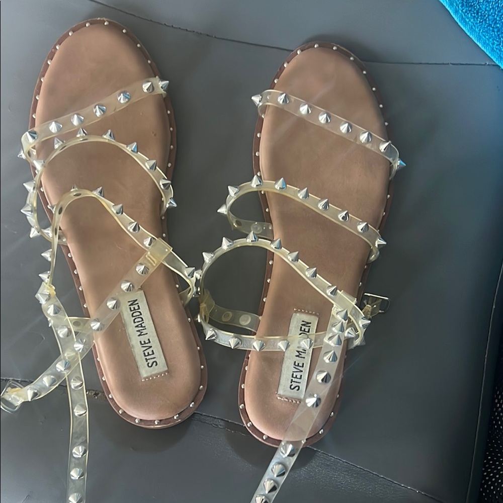 Steve Madden Clear Studded Sandals